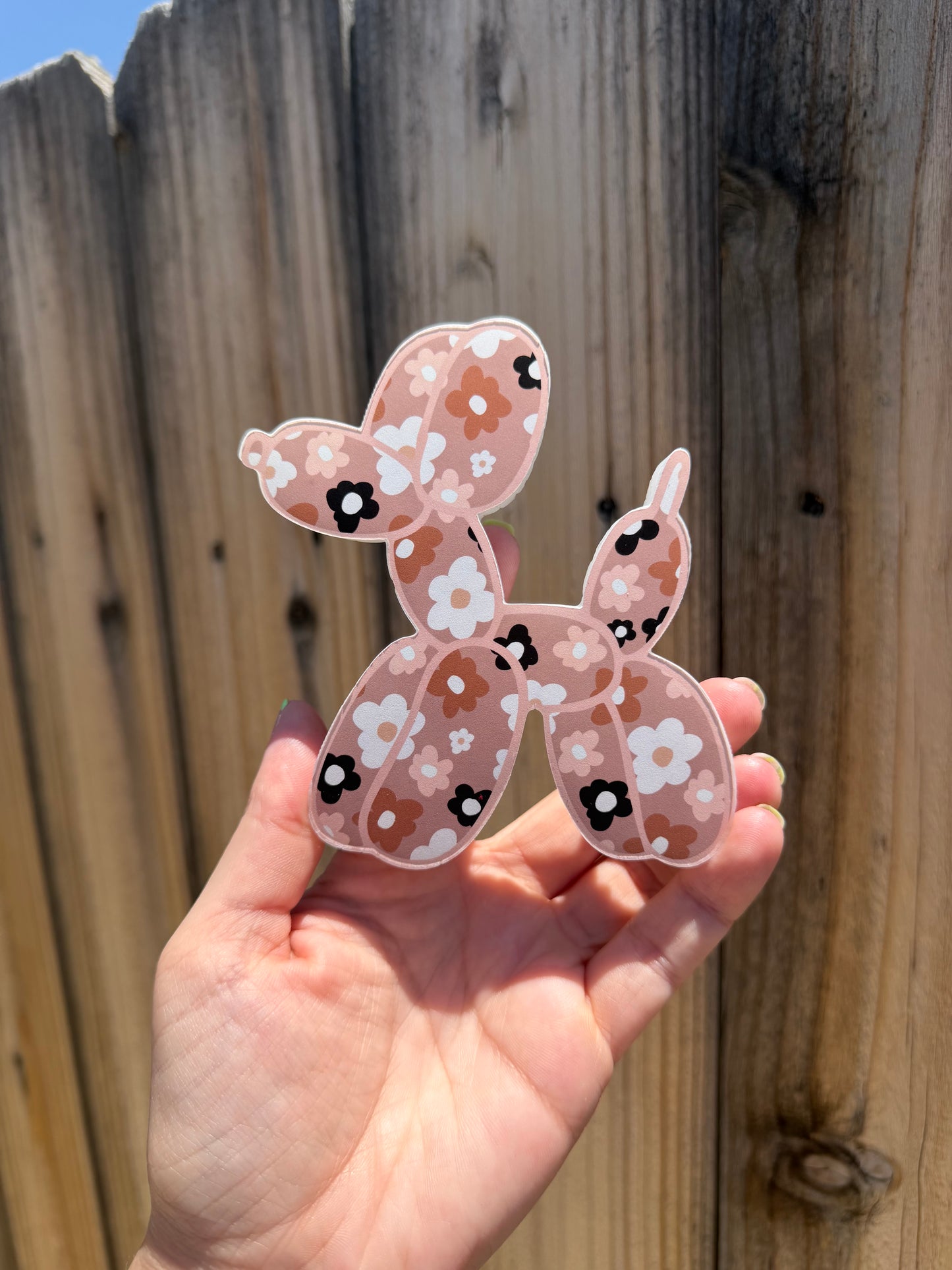 Floral Balloon Dog — Black Ice