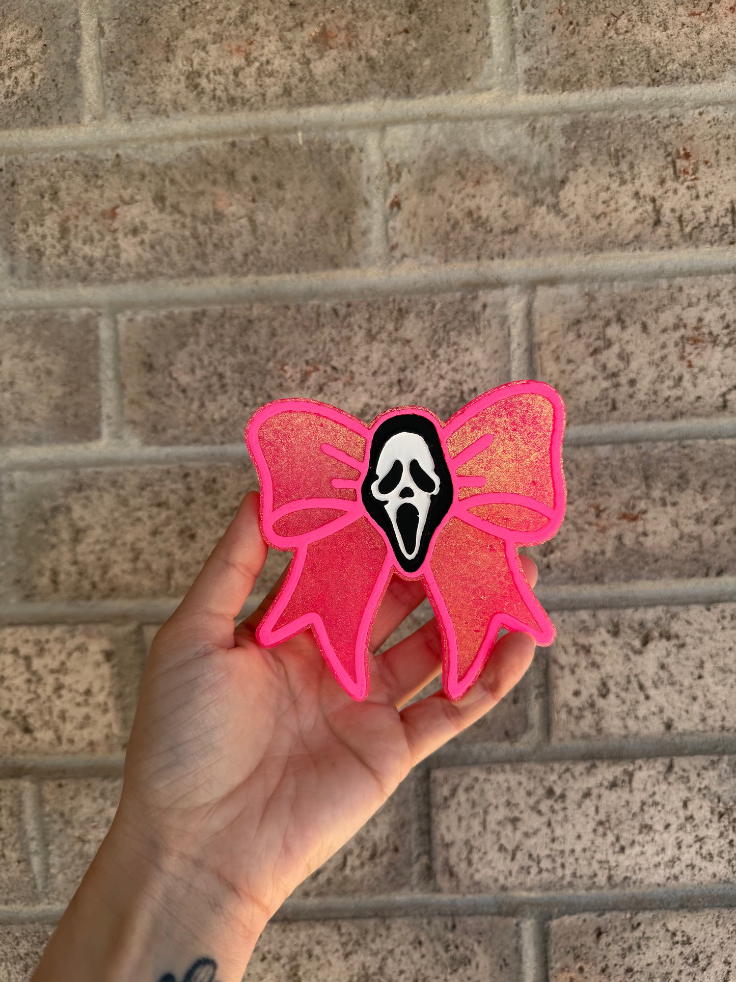 Ghost Face Pink Bow — Cowboy Leather